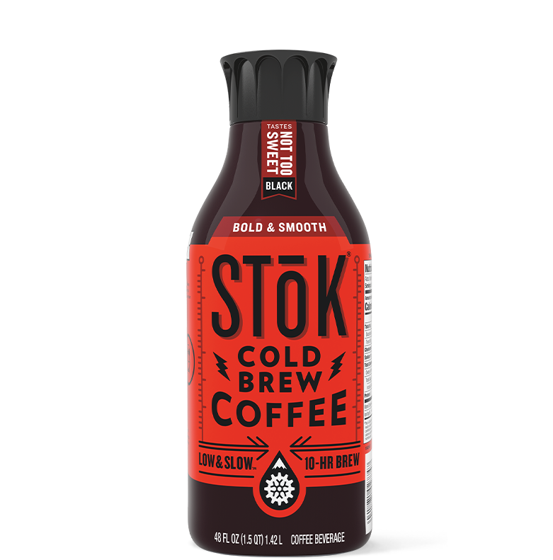 SToK Black, Sweetened, Dark Roast Not Too Sweet Arabica-Based Blend Cold  Brew Coffee, 48 fl oz Bottle